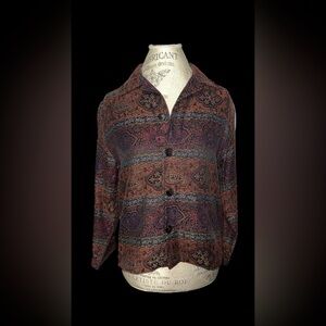 Vintage Chicos Tapastry Button Down